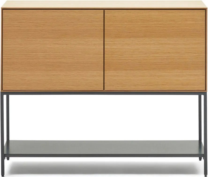 Natúr színű alacsony komód tölgyfa dekorral 97,5x80 cm Vedrana – Kave Home