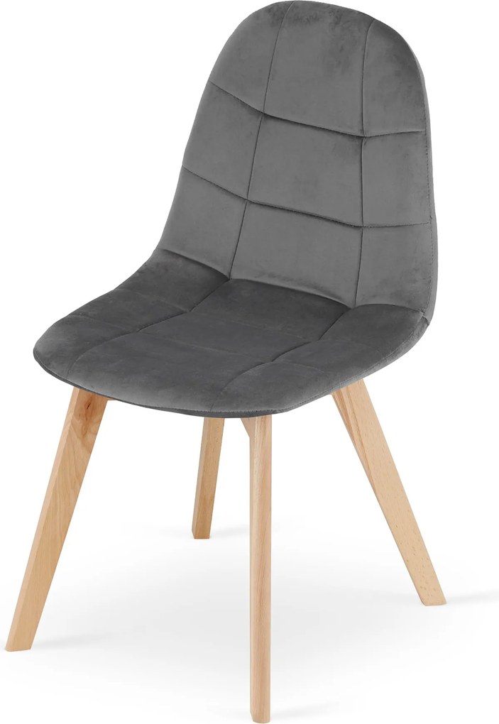 AKCIÓ Sötétszürke bársony étkezőszék BORA II. minőség