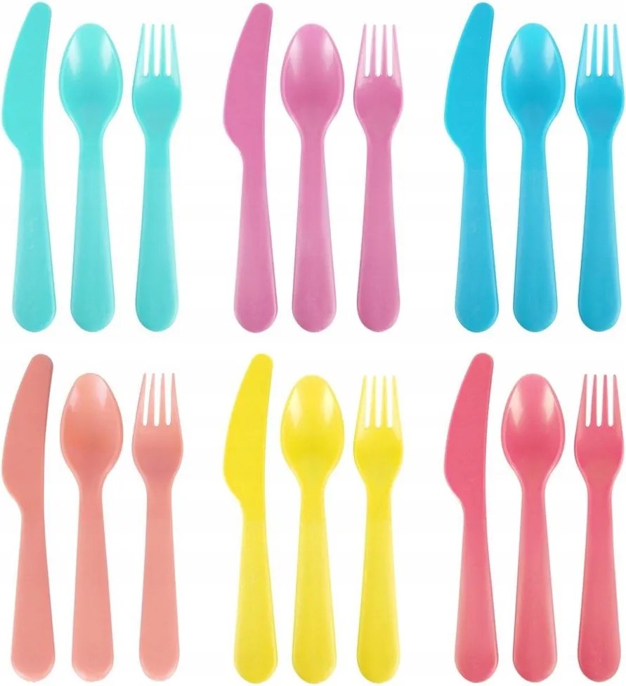 Műanyag Piknik Evőeszköz Szett 6 Személyes 18 Db-os