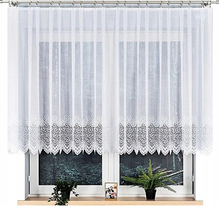 Violetta Jacquard mintás függöny 001539 magasság 120cm, fehér színben (méterenként)