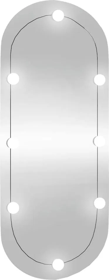 vidaXL ovális üveg falitükör LED fényekkel 25 x 60 cm