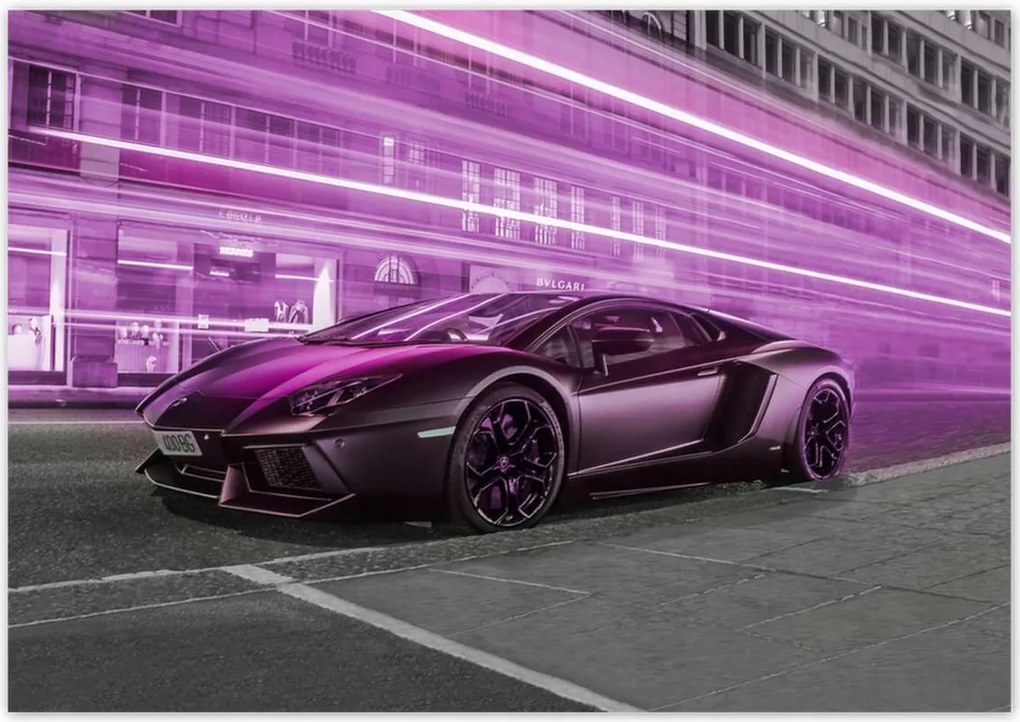 Poszterek 100x70 Lila sportautó