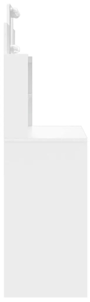fehér fésülködőasztal LED-del 96x40x142 cm