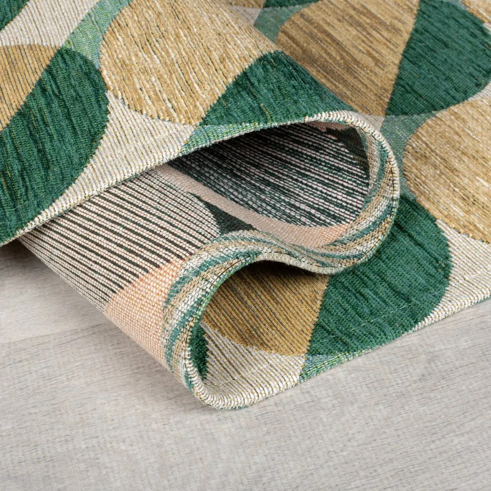 Sárga-zöld szőnyeg 120x170 cm Carlos Circle Geo – Flair Rugs