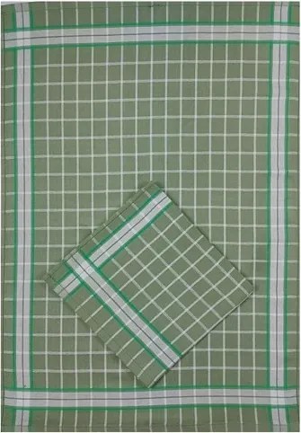 Egyiptomi pamut konyharuha 50x70cm Zöld kockás