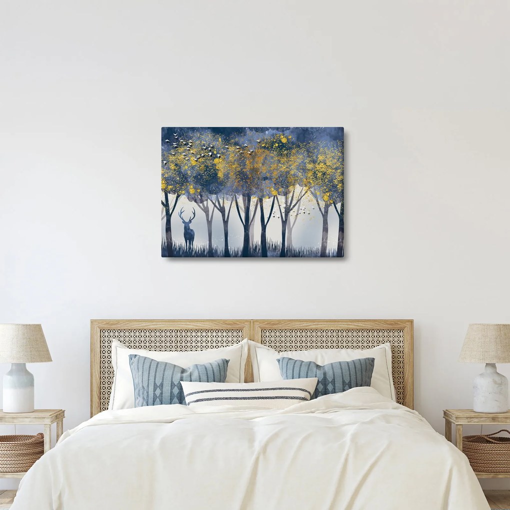 Kép egy szarvasról az erdőben (70x50 cm)