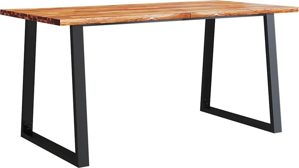 vidaXL tömör akácfa étkezőasztal természetes éllel 160 x 80 x 75 cm