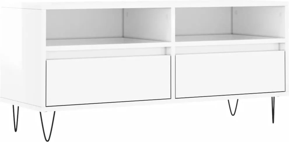 vidaXL magasfényű fehér szerelt fa TV-szekrény 100 x 34,5 x 44,5 cm