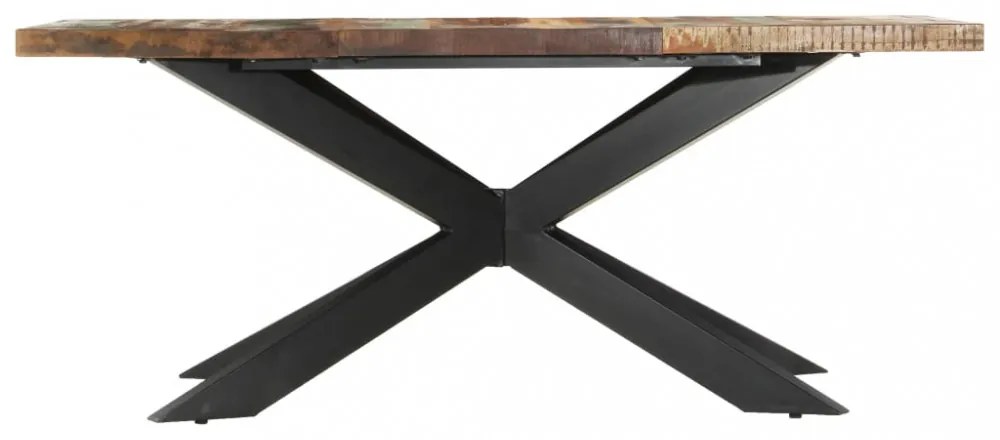 tömör újrahasznosított fa étkezőasztal 180 x 90 x 76 cm