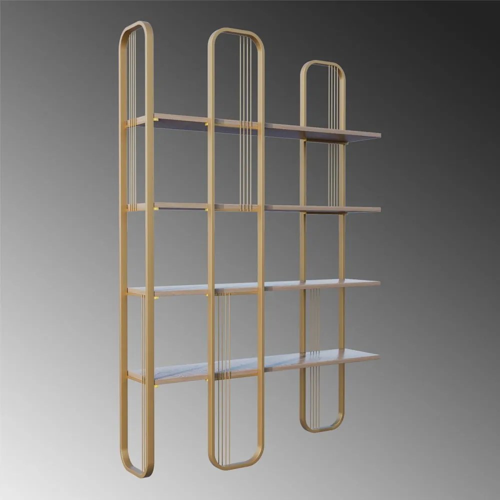 Aranyszínű polcos állvány borovi fenyő dekorral 125x180 cm Sierra – Kalune Design