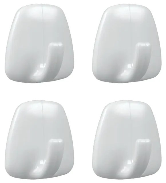 Fehér öntapadós műanyag akasztó szett 4 db-os – Metaltex