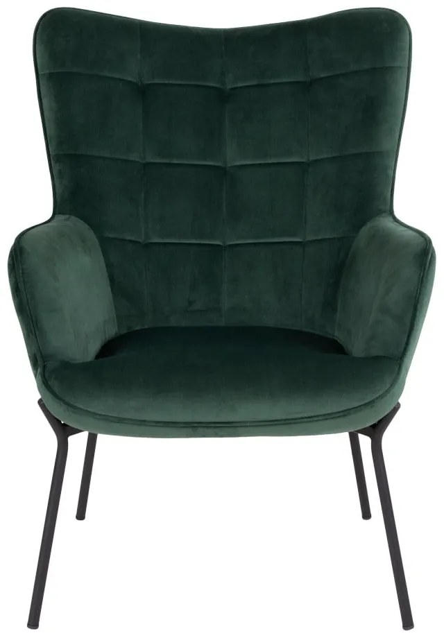 Zöld bársony fotel Glasgow – Bonami Essentials