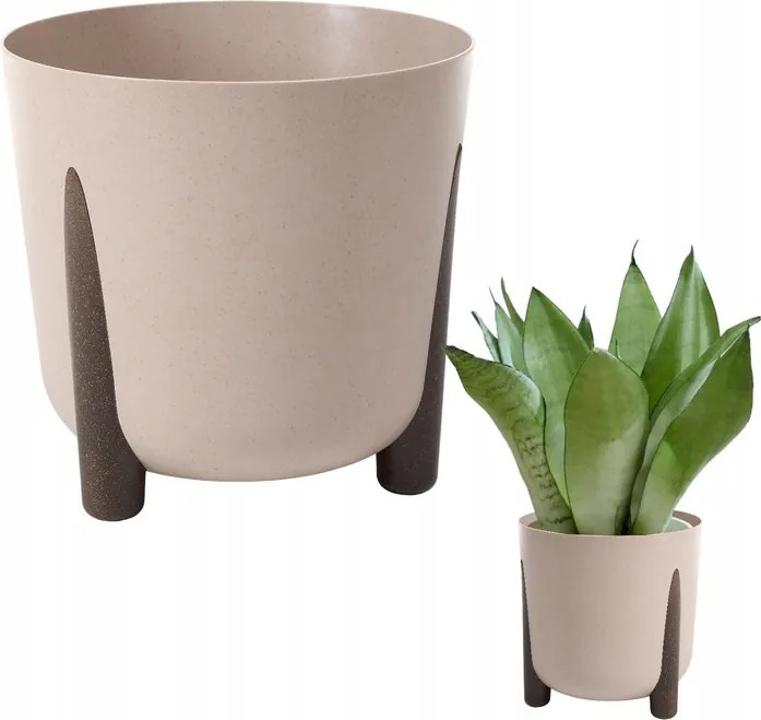 Virágtartó 33x32 CM Lábakon Fedő Virágtartó Barna Virágágyás Betét