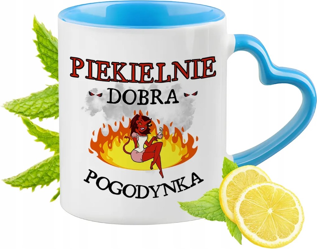 Kék bögre szív alakú füllel Ajándék