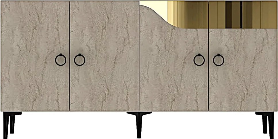 Gama 150 - White, Travertine, Gold