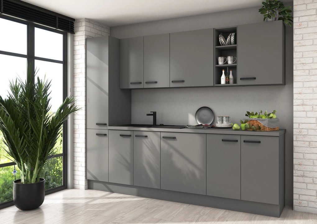 Alsó konyhaszekrény Nesia 60 D 1F BB (Antracit). 1049706