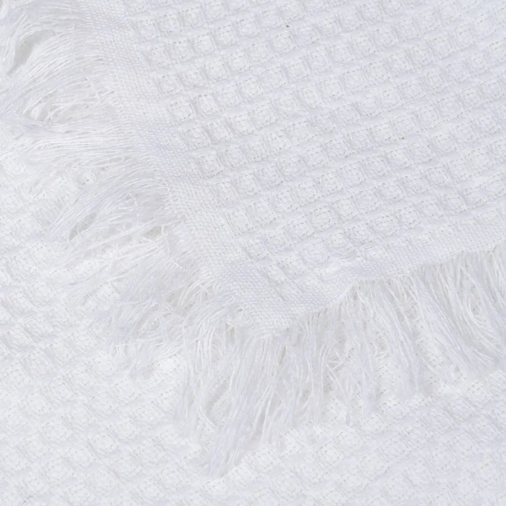 Fehér újrahasznosított pamut ágytakaró 260x280 cm Honeycomb – Ixia