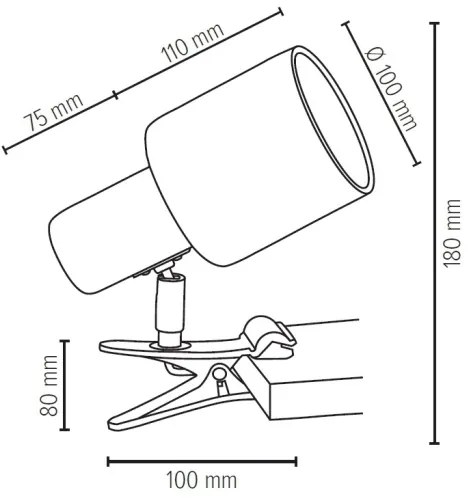 Spot-Light 2236174WK - TREEHOUSE klipszes lámpa 1xE27/25W/230V