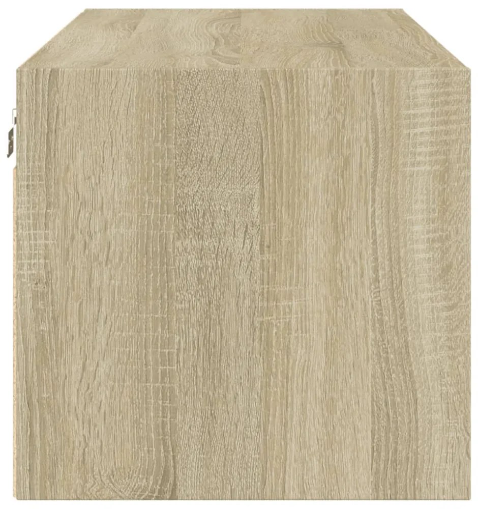 sonoma-tölgyszínű faliszekrény üvegajtókkal 102 x 37 x 35 cm