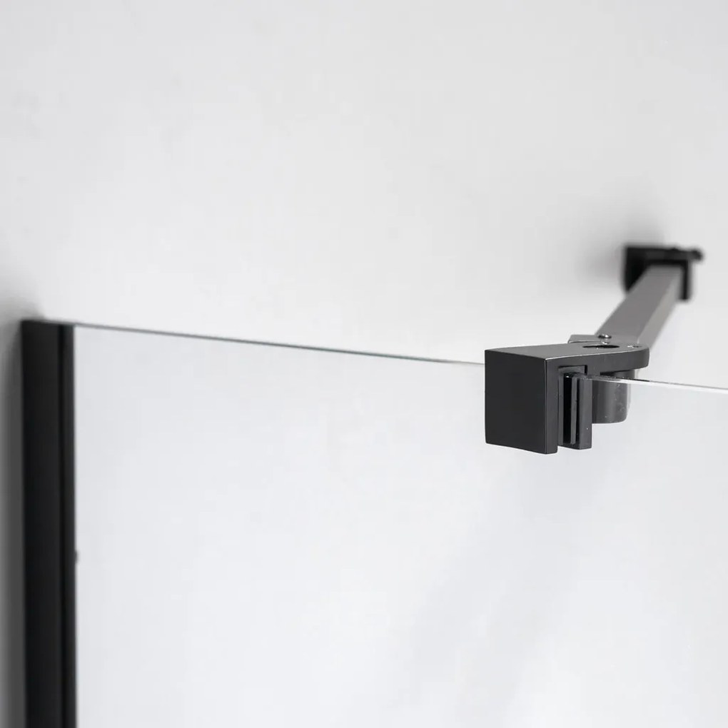 Stuxi Bari Black 70x80 aszimmetrikus nyílóajtós zuhanykabin 6 mm vízlepergető biztonsági üveggel, matt fekete