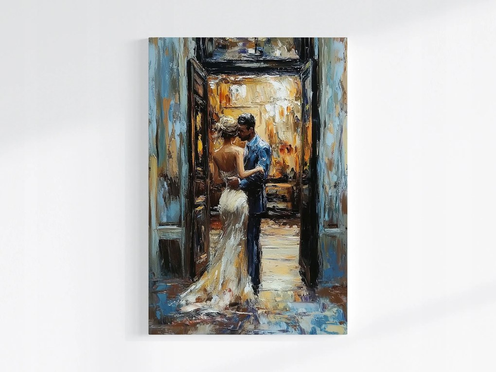 Poszter Pár Romantika Utca Szerelem Elegancia Művészet 80x120