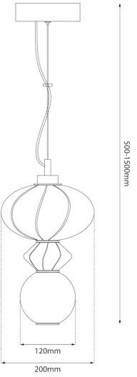 LED Csillár zsinóron ASCOLI LED/8W/230V átm. 20 cm zöld/kék