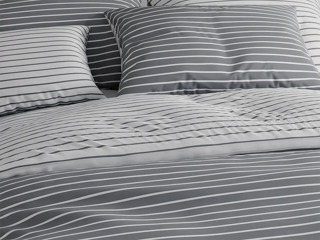 Renforcé pamut ágyneműhuzat CAPRIVI szürke hotel borítékkal Ágyneműhuzat mérete: 70x90 cm, 140x200 cm