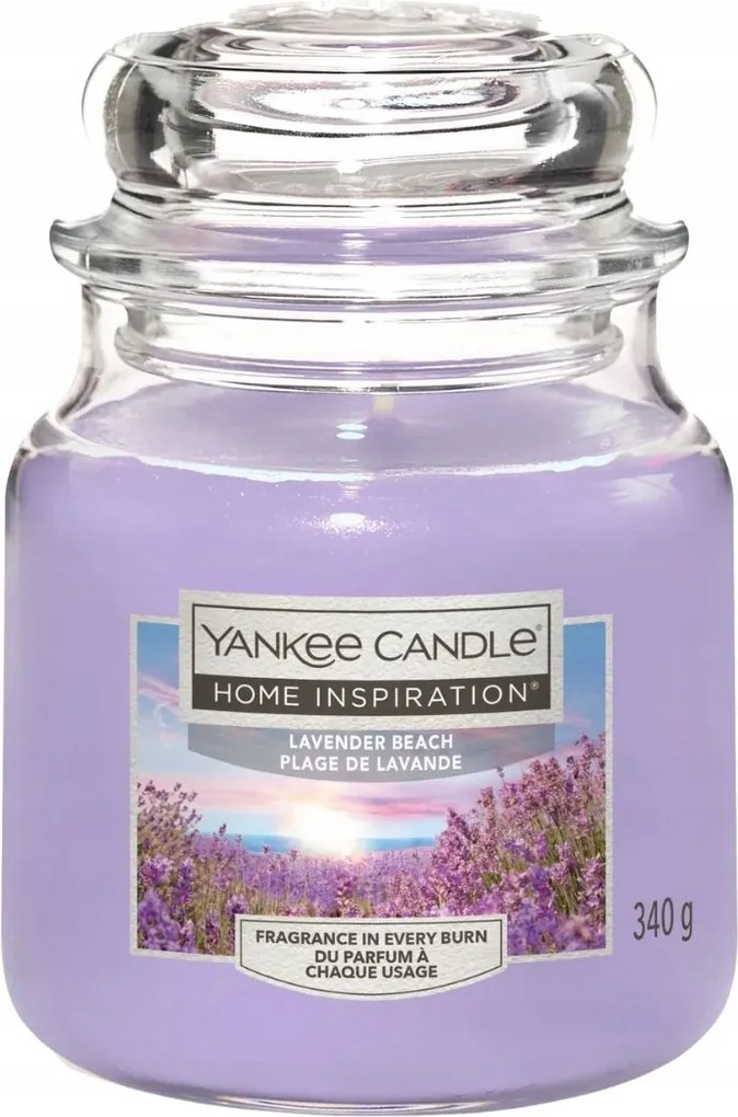 Paraffin illatgyertya Yankee Candle Home Lavender Beach közepes 340g