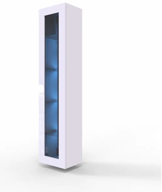 Vitrin Zylia (fehér + fényes fehér) (RGB LED világítás színes). 1058207