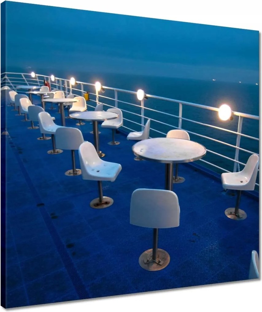 Vászonkép 50x50 Tengerparti kávézó