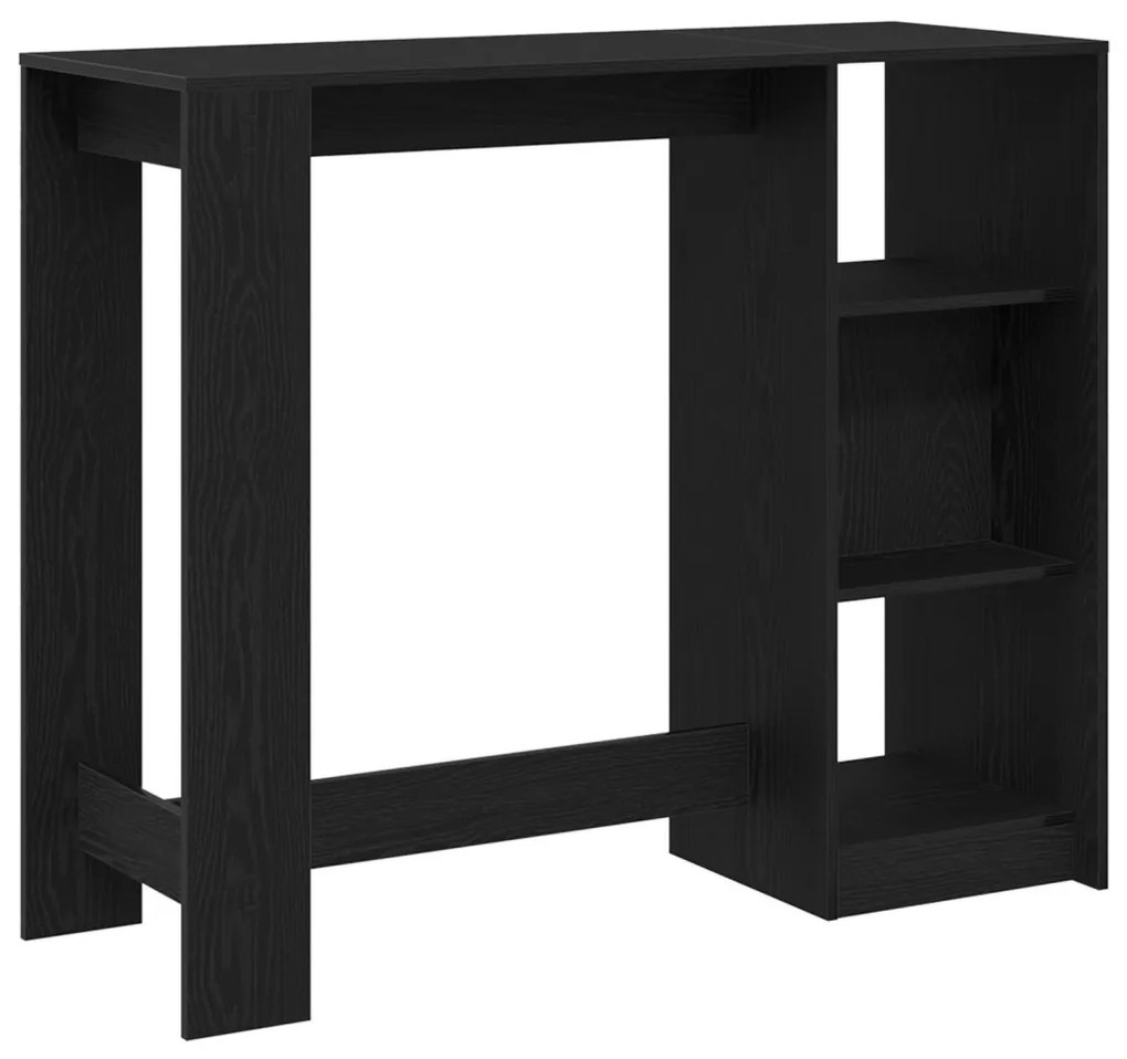 Bárasztal Polccal Fekete Tölgy 102,5x46x103,5 cm Műgyanta