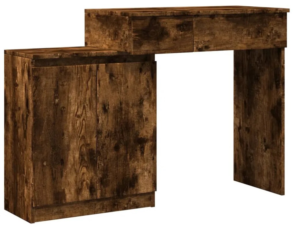 füstös tölgy színű LED-es fésülködőasztal 115 x 37 x 110,5 cm