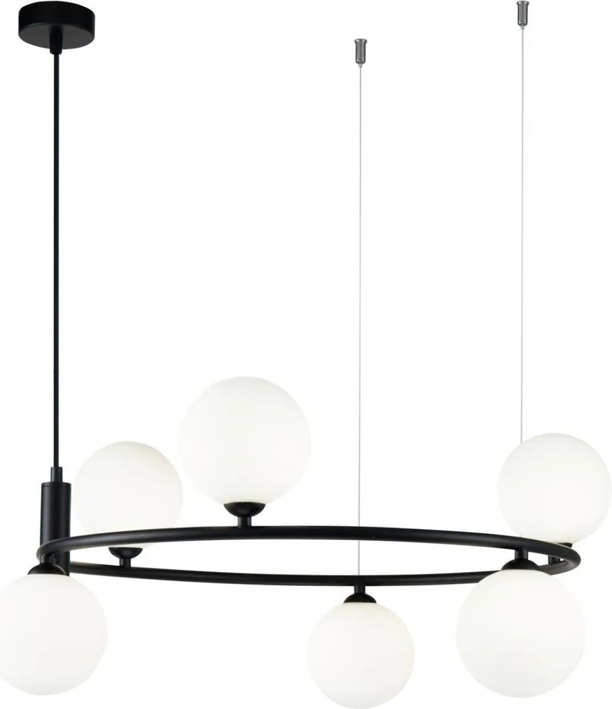 MAYTONI MOD013PL-06B RING Modern Függesztett Lámpa Fehér, Fekete G9 IP20