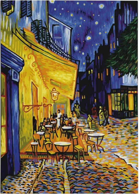 WY73 Van Gogh Kávéházi terasz éjjel vászonkép, 70 x 100 cm