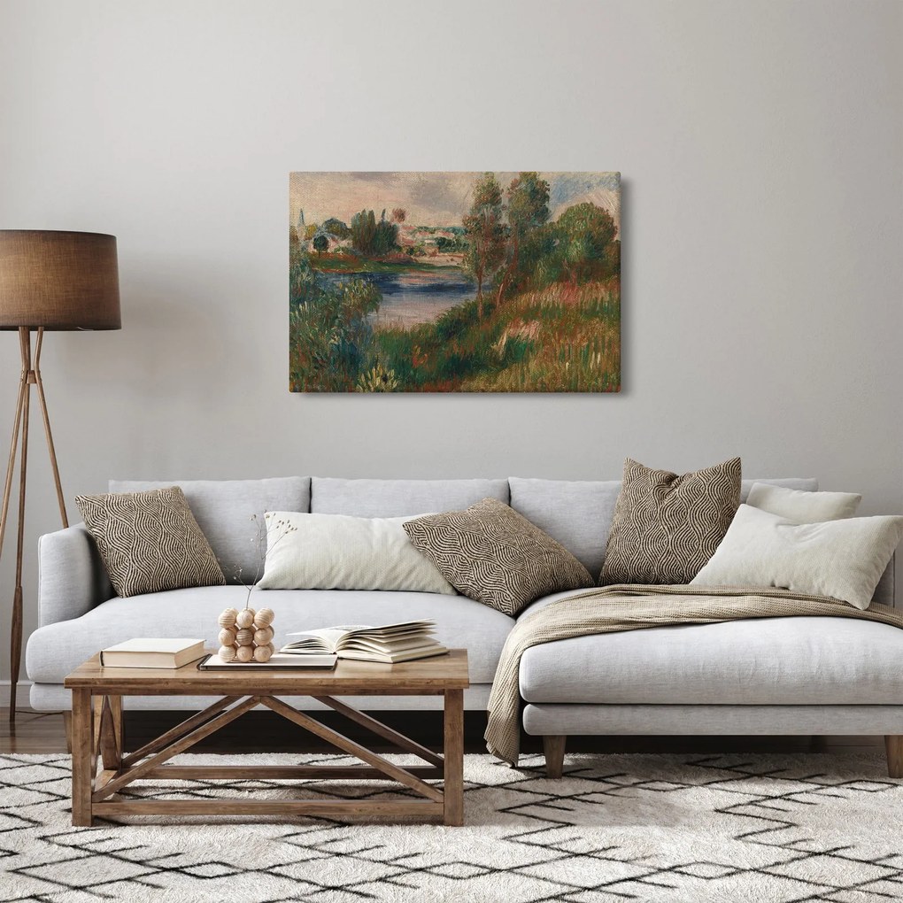 Kép - Auguste Renoir, Landscape at Vetheuil, reprodukciók (90x60 cm)