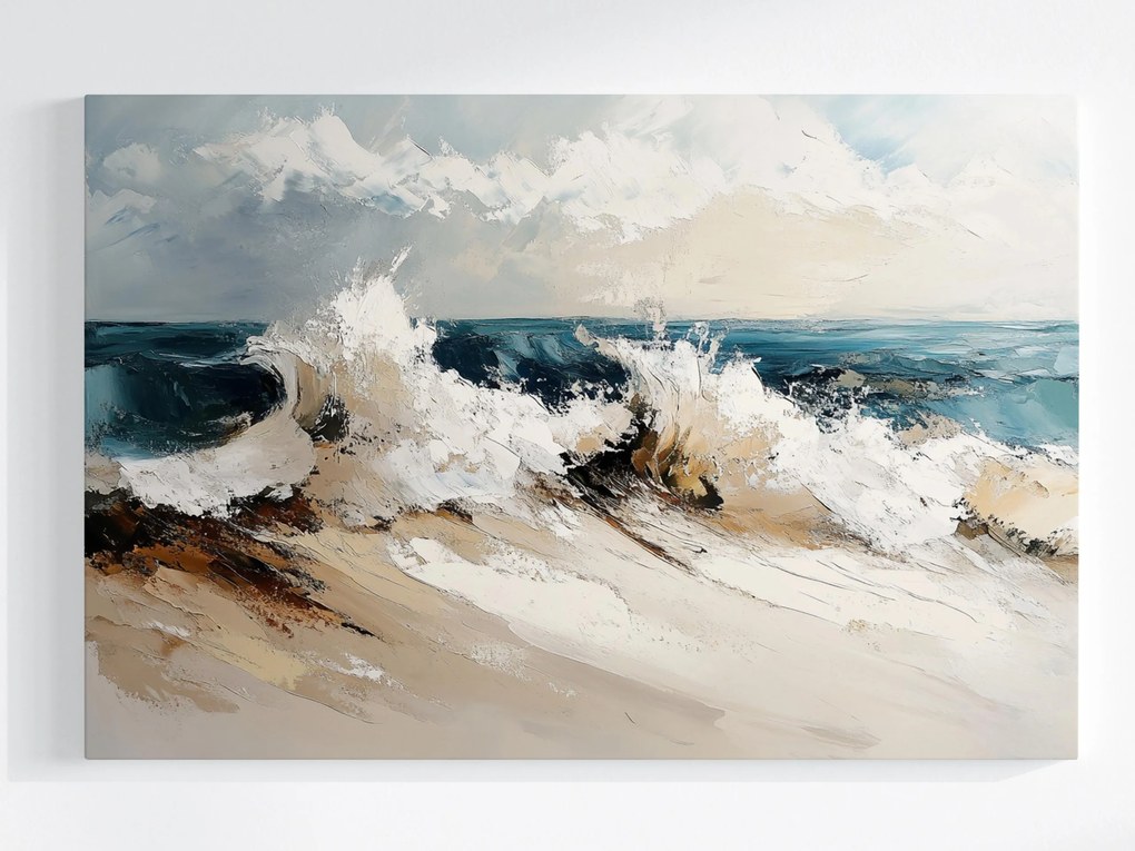 Vászonkép Canvas Tengerész Tájkép Víz Hullámok Vihar 120x80