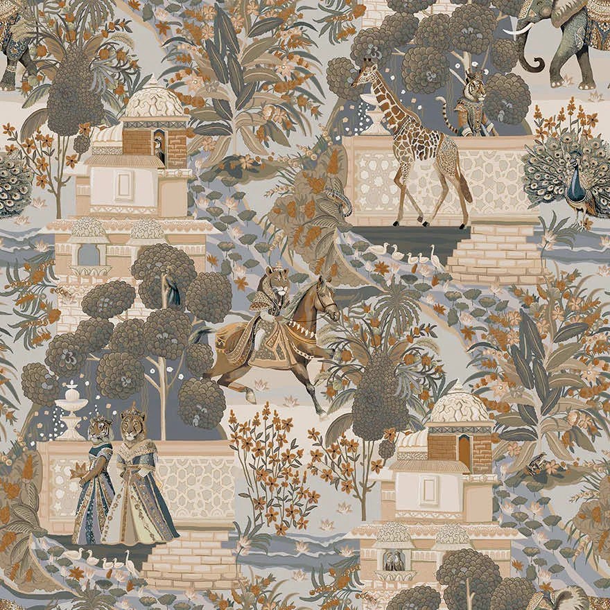 Holden Decor Journey to the East Jal Mahal kék-narancs életképes vlies tapéta – 91801