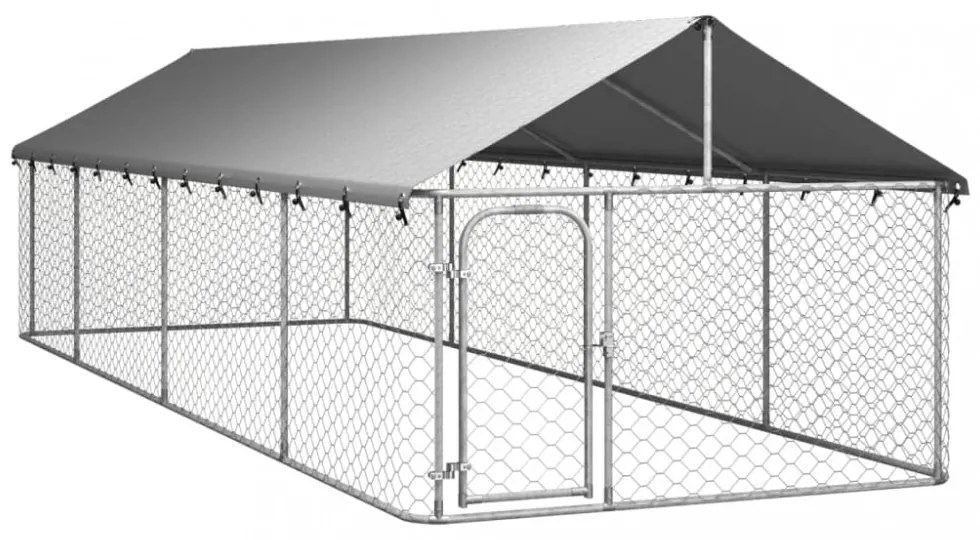 vidaXL kültéri kutyakennel tetővel 600 x 200 x 150 cm