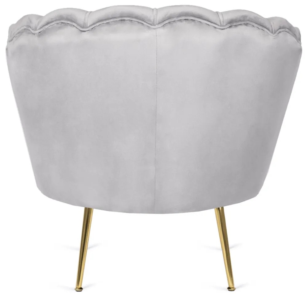 Elegáns Fotel Lábtartóval Szürke Bársony Kárpittal. GRAND