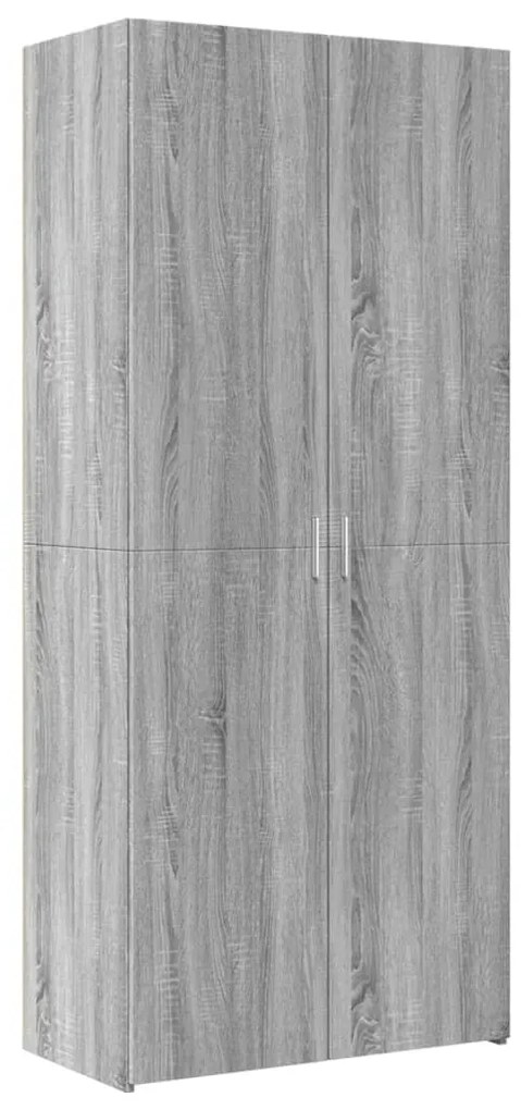 szürke sonoma színű szerelt fa tárolószekrény 80x42,5x225 cm