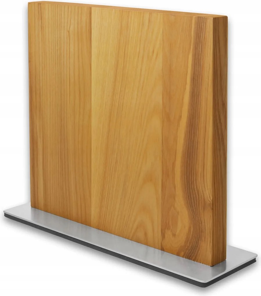 Mágneses késtartó kőrisfából, rozsdamentes acél talppal, 1900 g