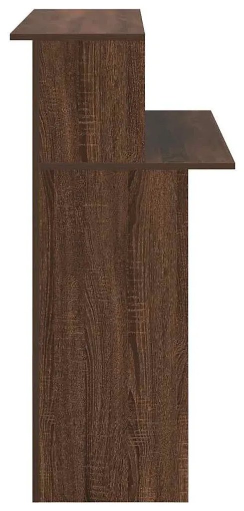 recepciós pult barna tölgyszínű 100x50x103,5 cm szerelt fa