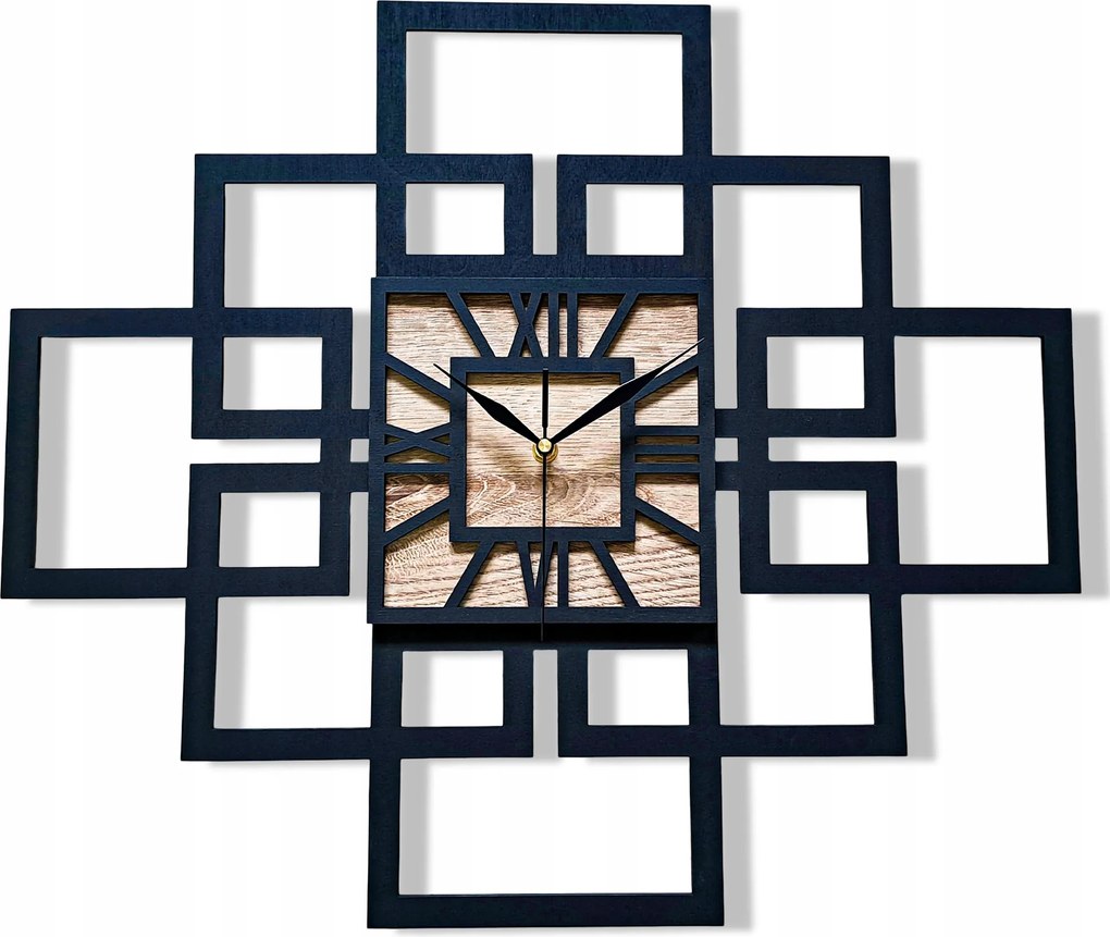 Nagy, Modern Falióra, Geometrikus, Loft, Handmade, Fa