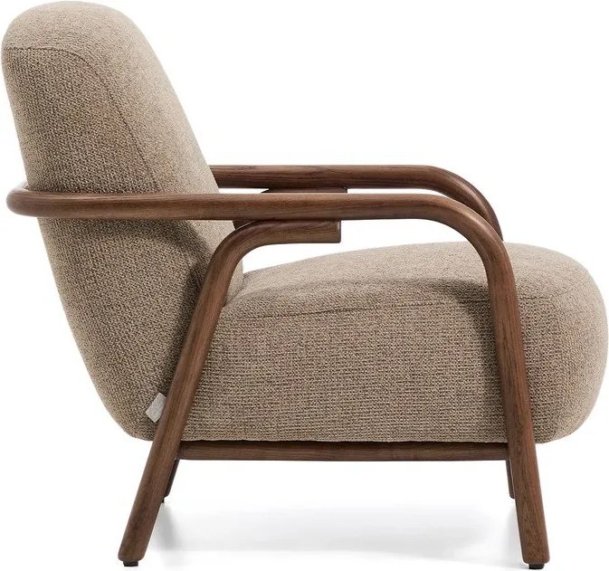 Szürkésbarna zsenília fotel Sylo – Kave Home