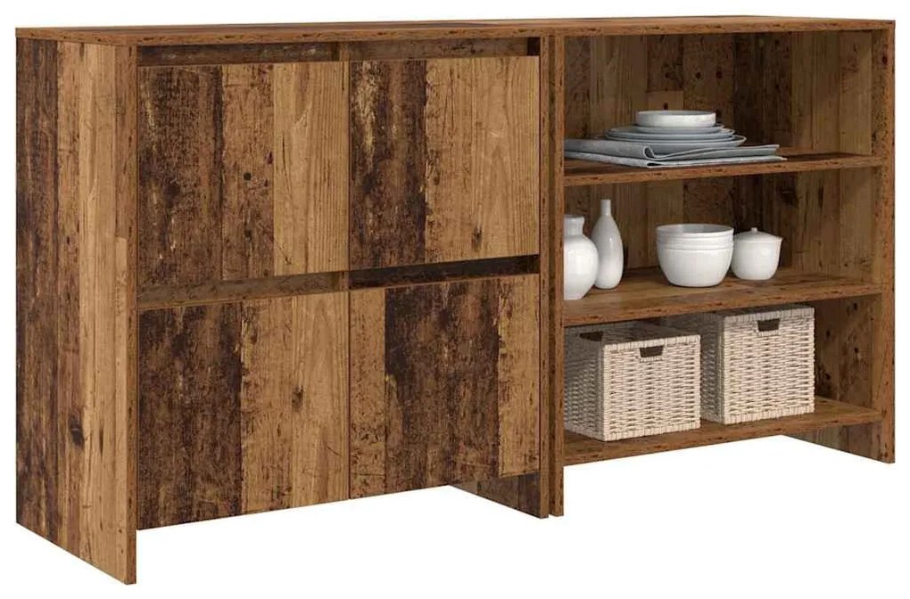 Oldalszekrények 2 pcs Régi fa 70 x 41 x 75 cm Faanyag