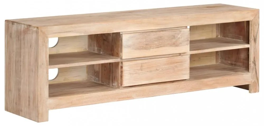 világosbarna tömör akácfa TV-szekrény 120 x 30 x 40 cm