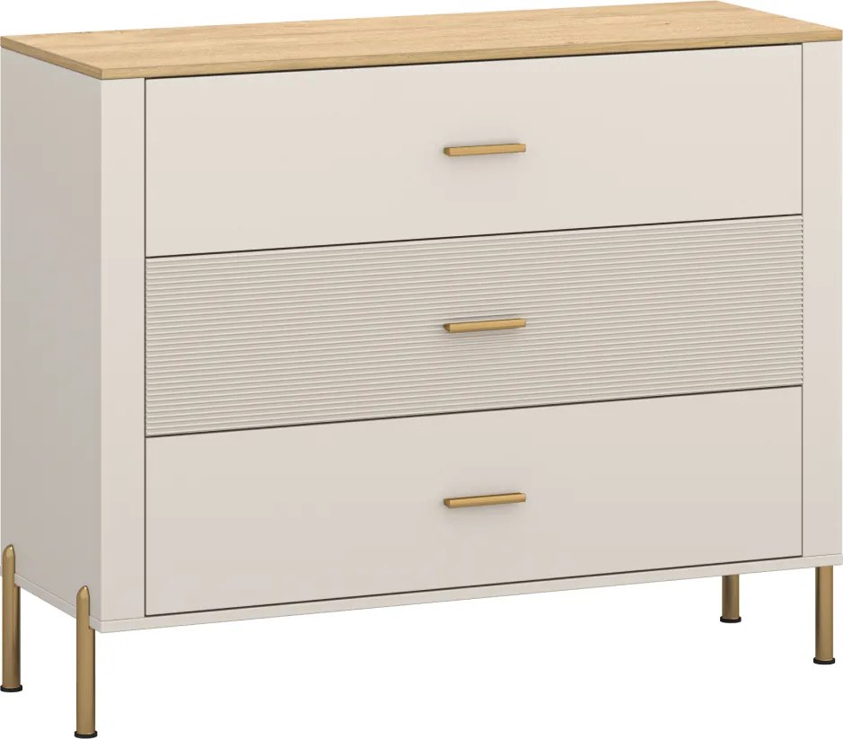 Komód, kasmír/kő tölgy, RUNOL 3S