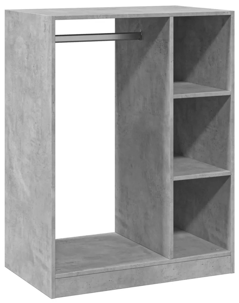 betonszürke szerelt fa ruhásszekrény 77 x 48 x 102 cm