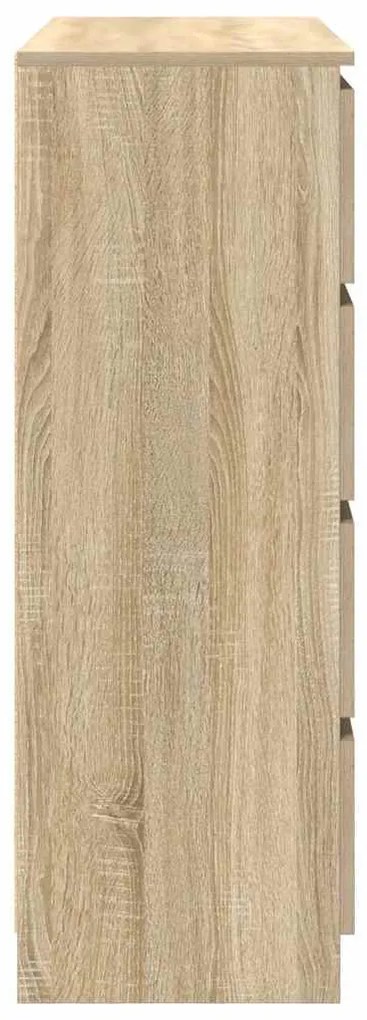 sonoma tölgy színű szerelt fa tálalóasztal 100x35x99 cm