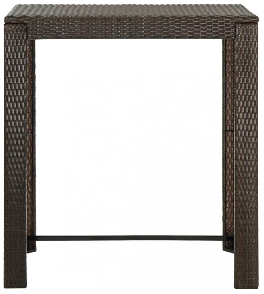 barna polyrattan kerti bárasztal 100 x 60,5 x 110,5 cm